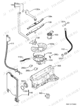 Взрыв-схема посудомоечной машины Aeg F56512IW0 - Схема узла Hydraulic System 272